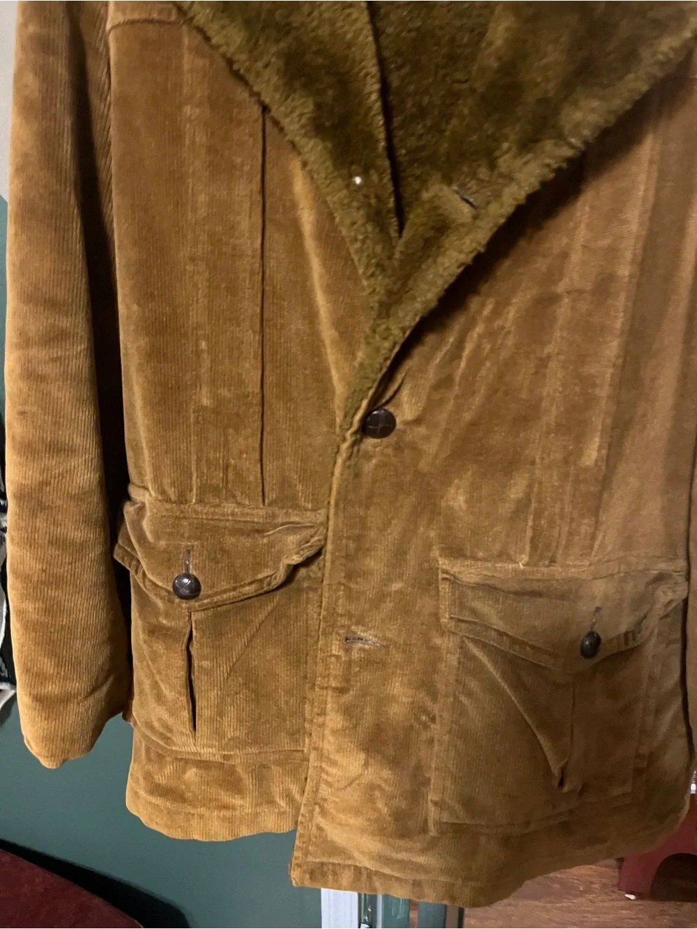 William Barry Men's Tan/Brown Corduroy Sherpa Jacket
